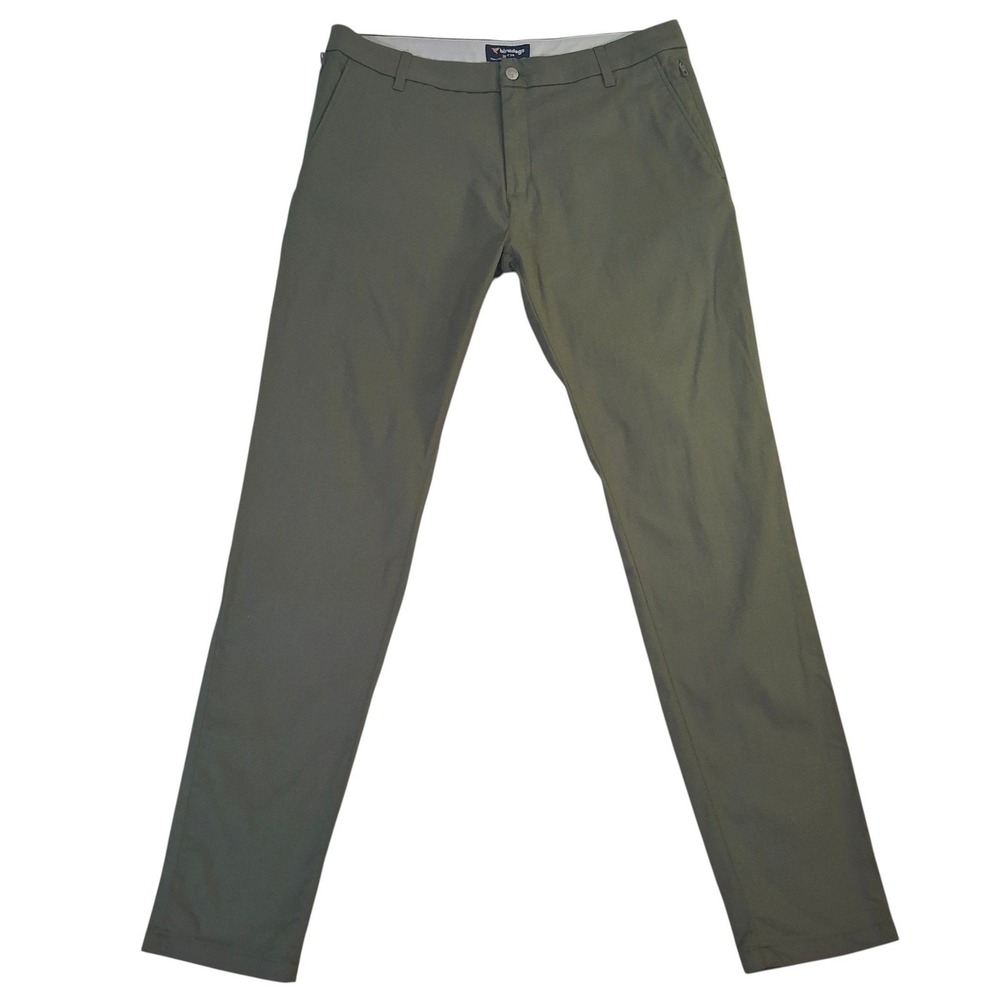 Birddogs Chino Pants Mens 36x34* Green Slim Fit Stretch Cotton Travel Office